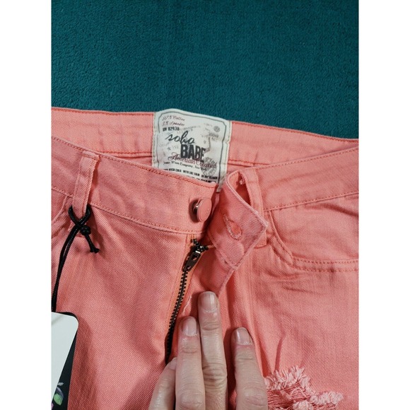 Soho Babe Jeans Sz 5 Womens Pink Mid Rise Skinny Distressed Stretch Ladies NWT - Picture 5 of 12